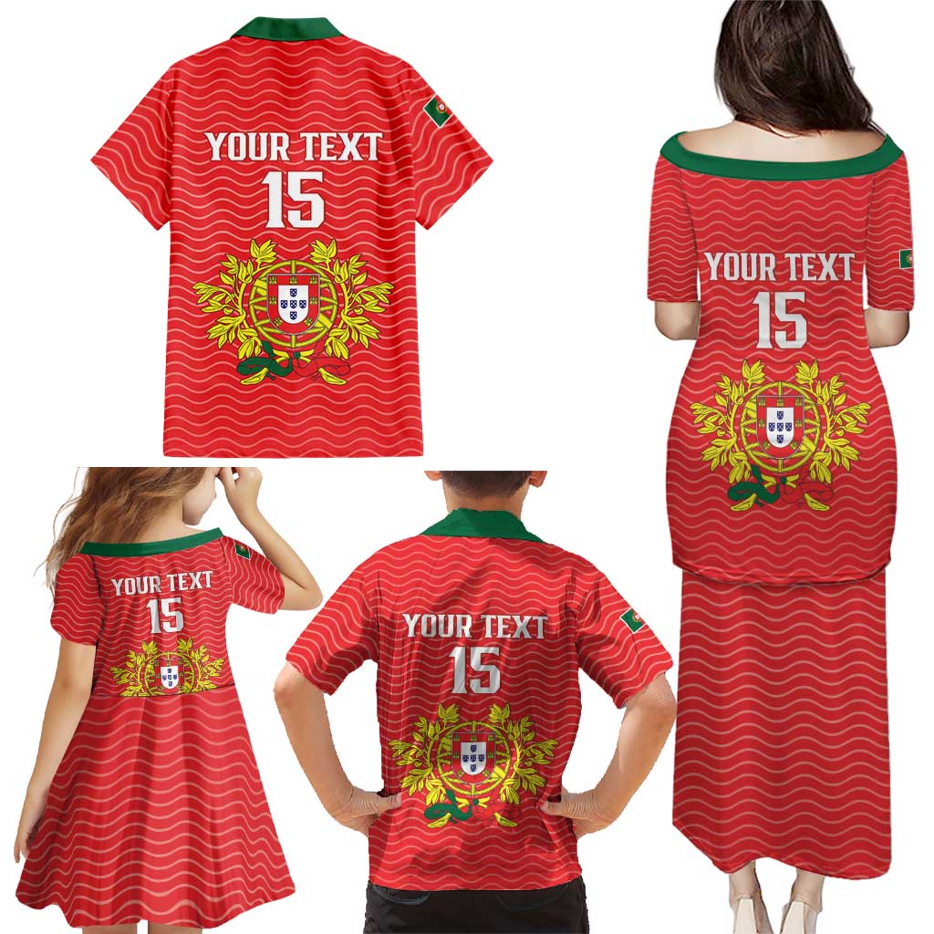Custom Portugal Football 2026 Family Matching Puletasi and Hawaiian Shirt Team of the Quincunxes - Wonder Print Shop