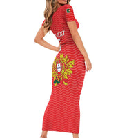 Custom Portugal Football 2026 Family Matching Short Sleeve Bodycon Dress and Hawaiian Shirt Team of the Quincunxes - Wonder Print Shop