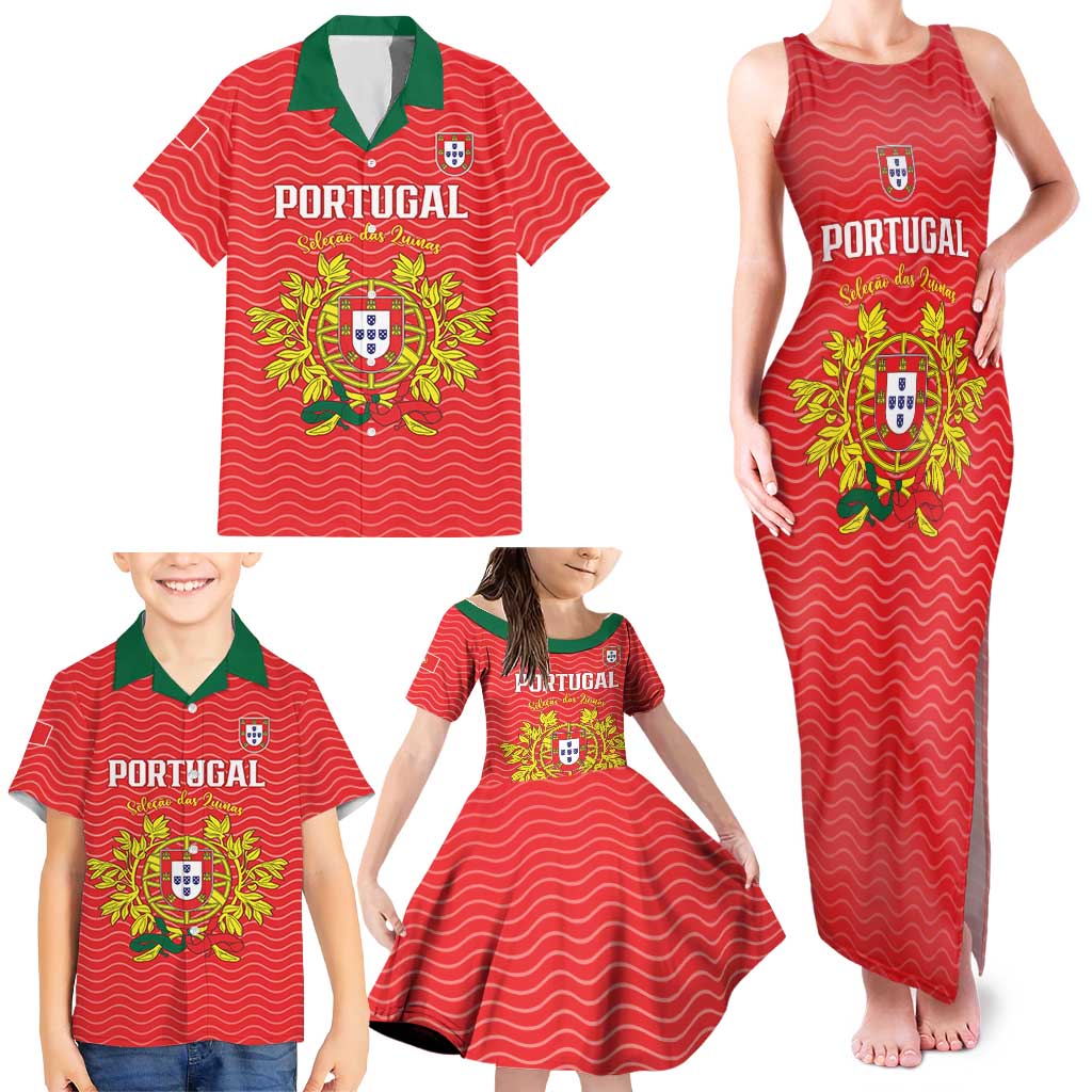Custom Portugal Football 2026 Family Matching Tank Maxi Dress and Hawaiian Shirt Team of the Quincunxes - Wonder Print Shop