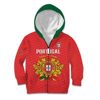 Custom Portugal Football 2026 Kid Hoodie Team of the Quincunxes - Wonder Print Shop
