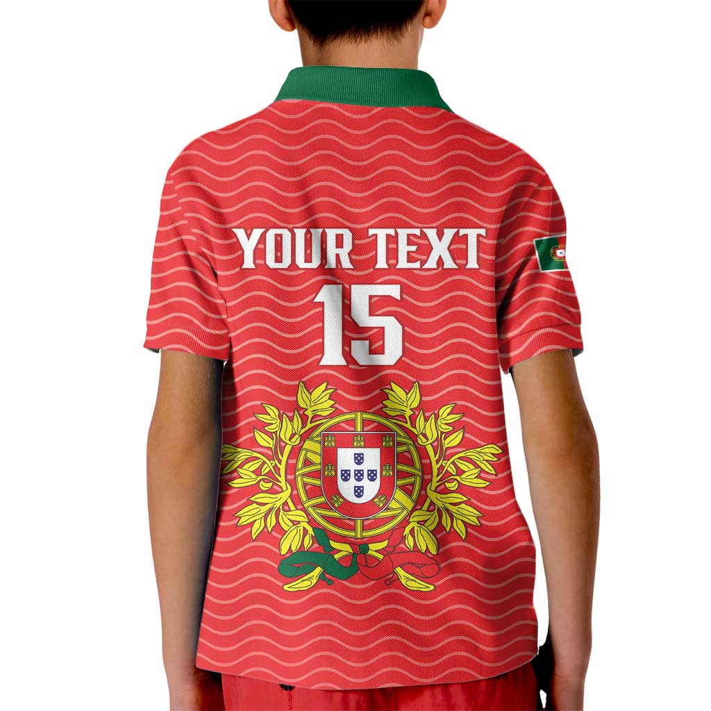 Custom Portugal Football 2026 Kid Polo Shirt Team of the Quincunxes - Wonder Print Shop