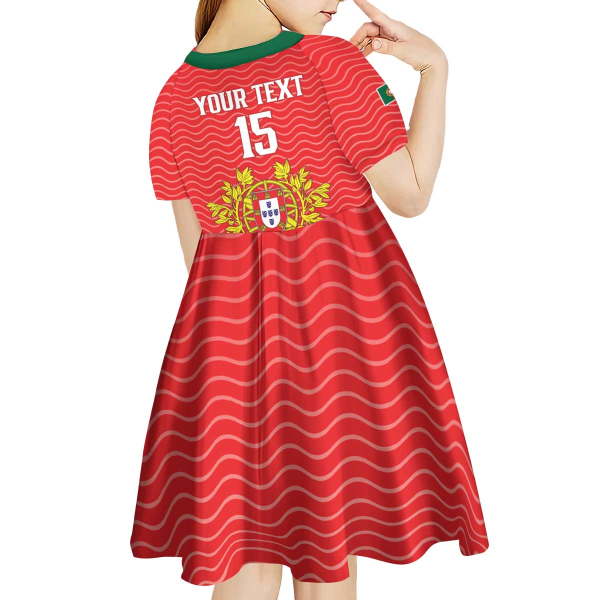 Custom Portugal Football 2026 Kid Short Sleeve Dress Team of the Quincunxes - Wonder Print Shop