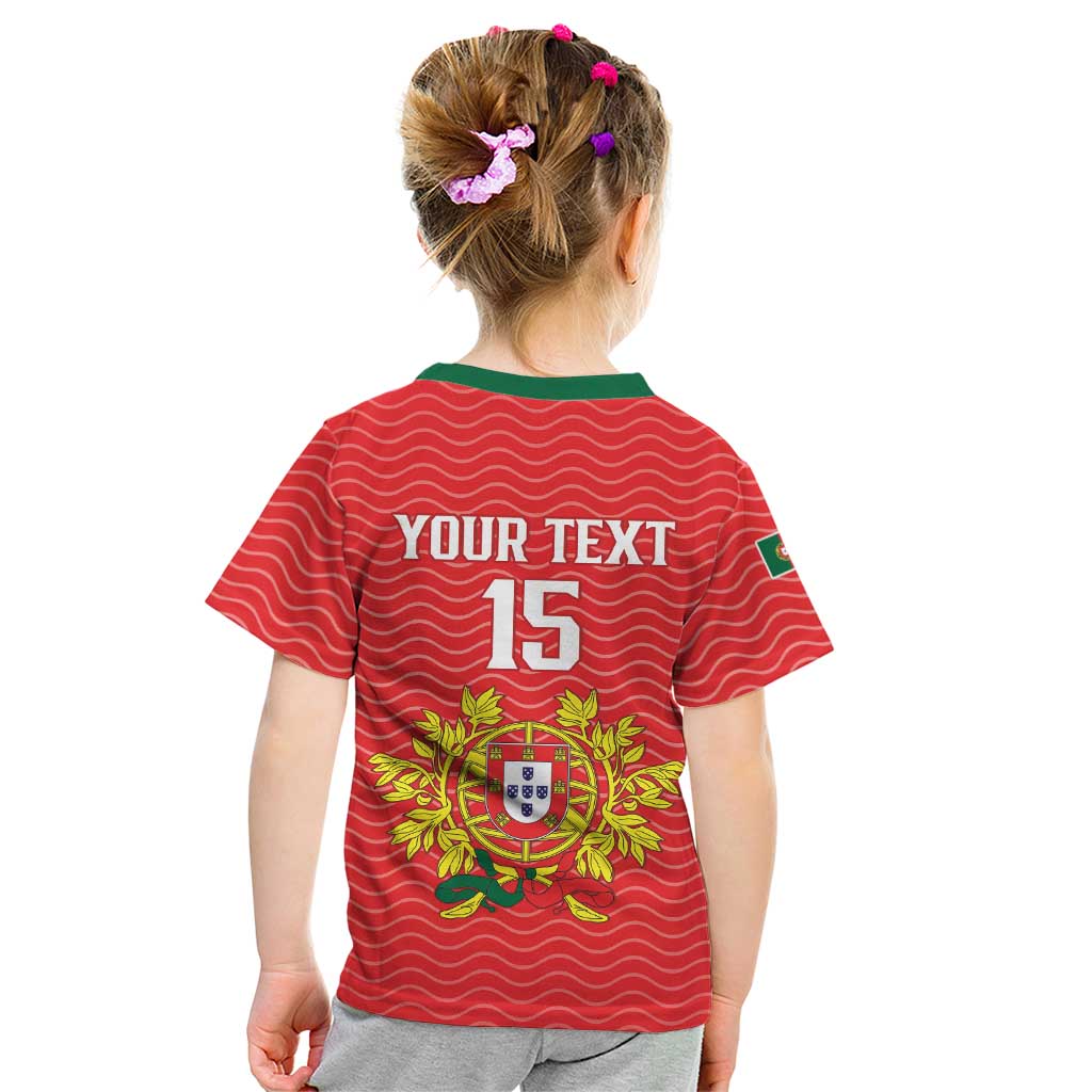 Custom Portugal Football 2026 Kid T Shirt Team of the Quincunxes - Wonder Print Shop