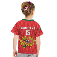 Custom Portugal Football 2026 Kid T Shirt Team of the Quincunxes - Wonder Print Shop