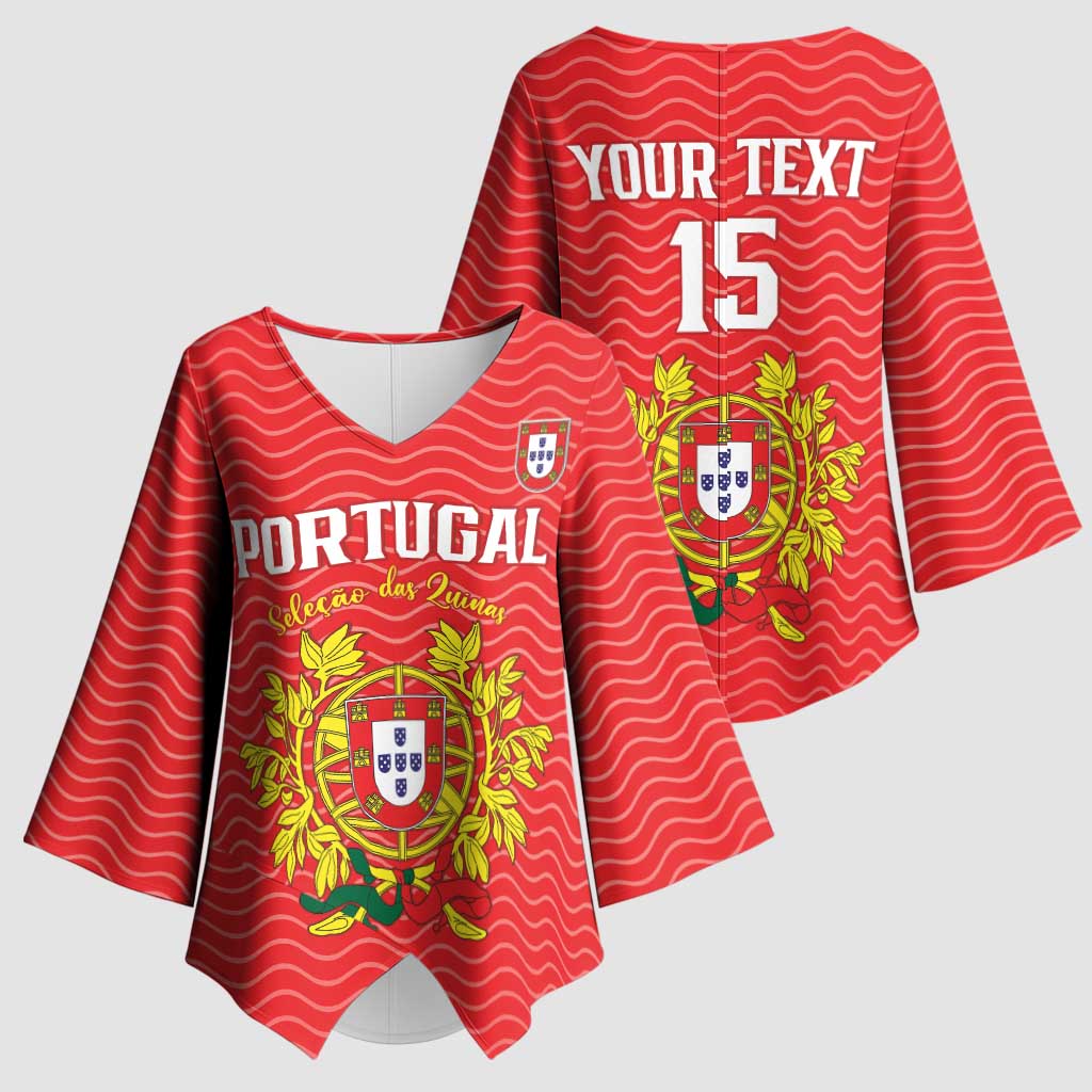 Custom Portugal Football 2026 Kimono Sleeve Blouse Team of the Quincunxes - Wonder Print Shop
