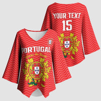 Custom Portugal Football 2026 Kimono Sleeve Blouse Team of the Quincunxes - Wonder Print Shop