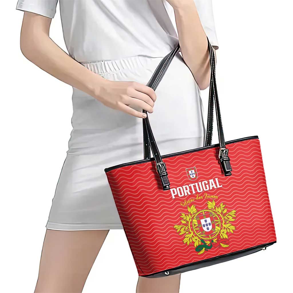 Portugal Football 2026 Leather Tote Bag Team of the Quincunxes - Wonder Print Shop