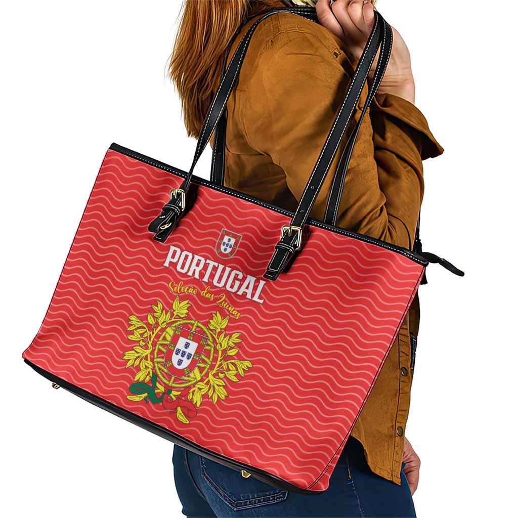 Portugal Football 2026 Leather Tote Bag Team of the Quincunxes - Wonder Print Shop