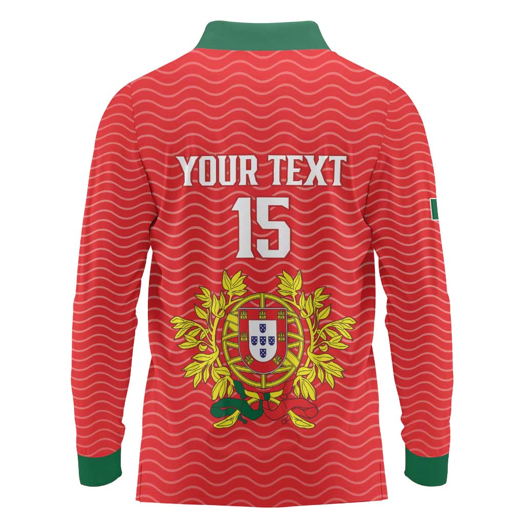 Custom Portugal Football 2026 Long Sleeve Polo Shirt Team of the Quincunxes - Wonder Print Shop