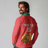 Custom Portugal Football 2026 Long Sleeve Polo Shirt Team of the Quincunxes - Wonder Print Shop