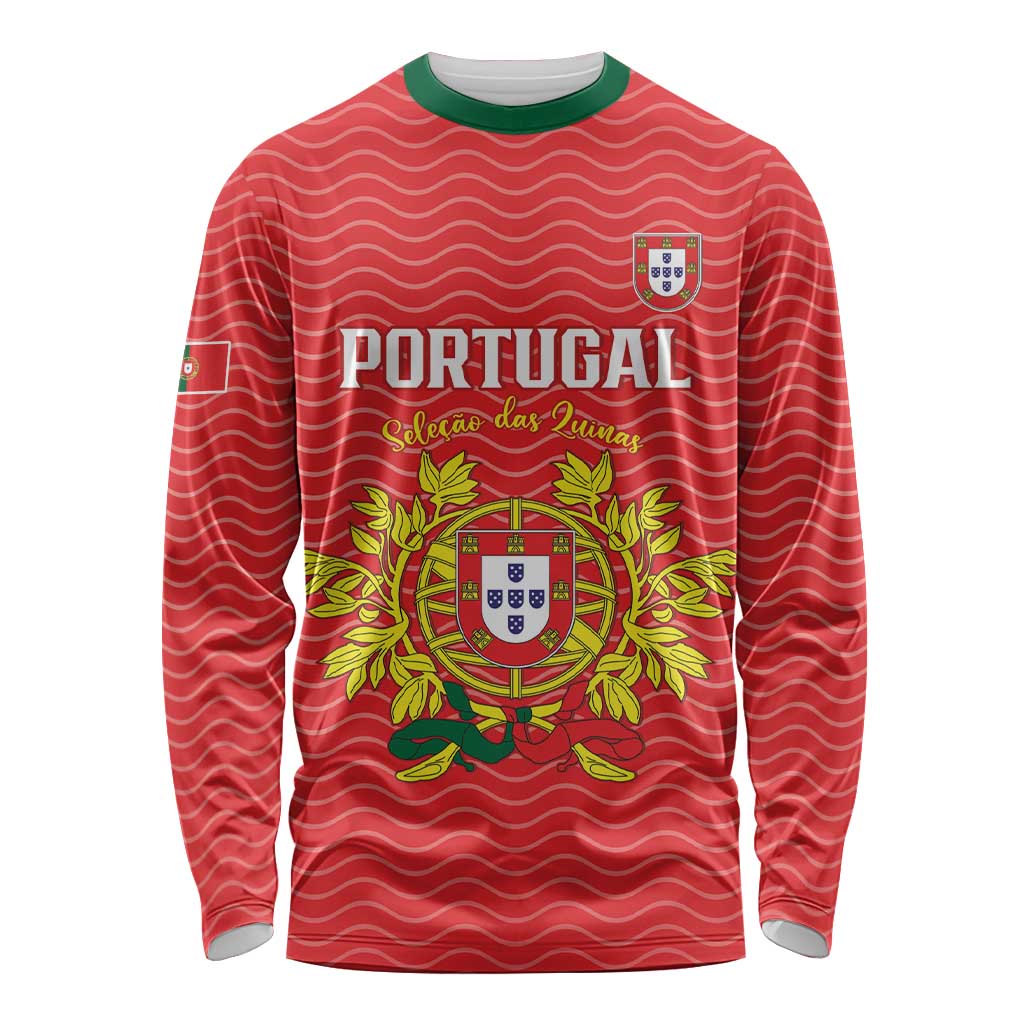 Custom Portugal Football 2026 Long Sleeve Shirt Team of the Quincunxes - Wonder Print Shop
