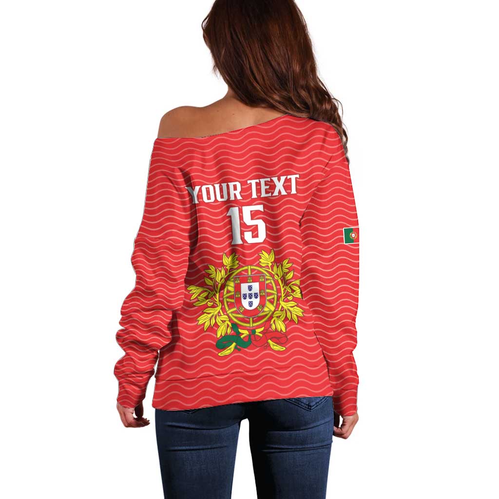 Custom Portugal Football 2026 Off Shoulder Sweater Team of the Quincunxes - Wonder Print Shop