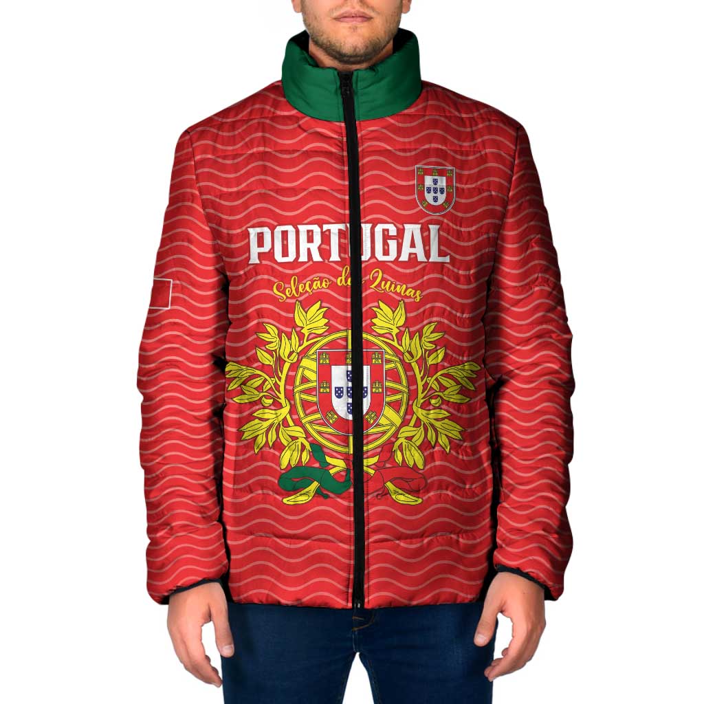 Custom Portugal Football 2026 Padded Jacket Team of the Quincunxes - Wonder Print Shop