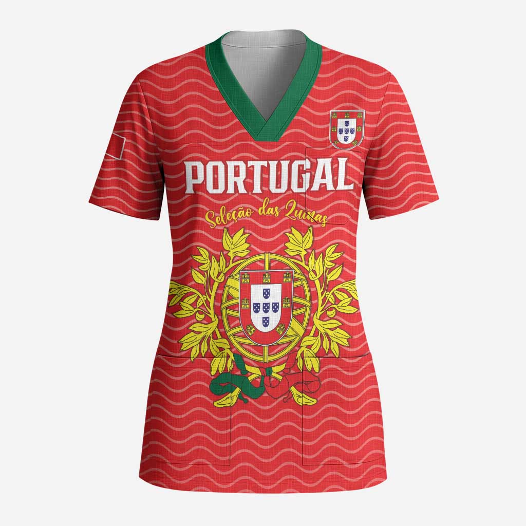 Custom Portugal Football 2026 Scrub Top Team of the Quincunxes - Wonder Print Shop