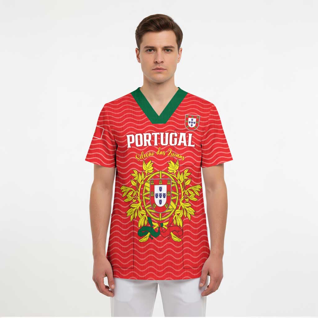 Custom Portugal Football 2026 Scrub Top Team of the Quincunxes - Wonder Print Shop