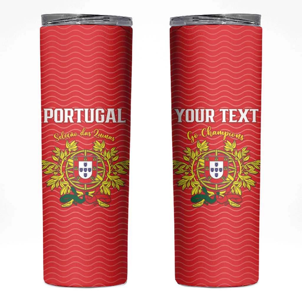 Custom Portugal Football 2026 Skinny Tumbler Team of the Quincunxes - Wonder Print Shop