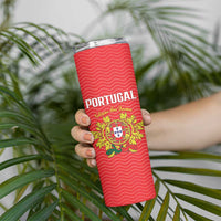 Custom Portugal Football 2026 Skinny Tumbler Team of the Quincunxes - Wonder Print Shop