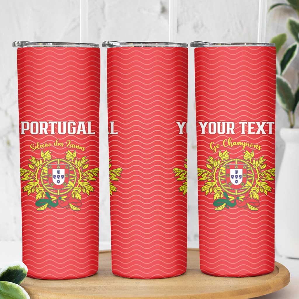 Custom Portugal Football 2026 Skinny Tumbler Team of the Quincunxes - Wonder Print Shop