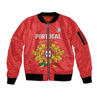 Custom Portugal Football 2026 Sleeve Zip Bomber Jacket Team of the Quincunxes - Wonder Print Shop