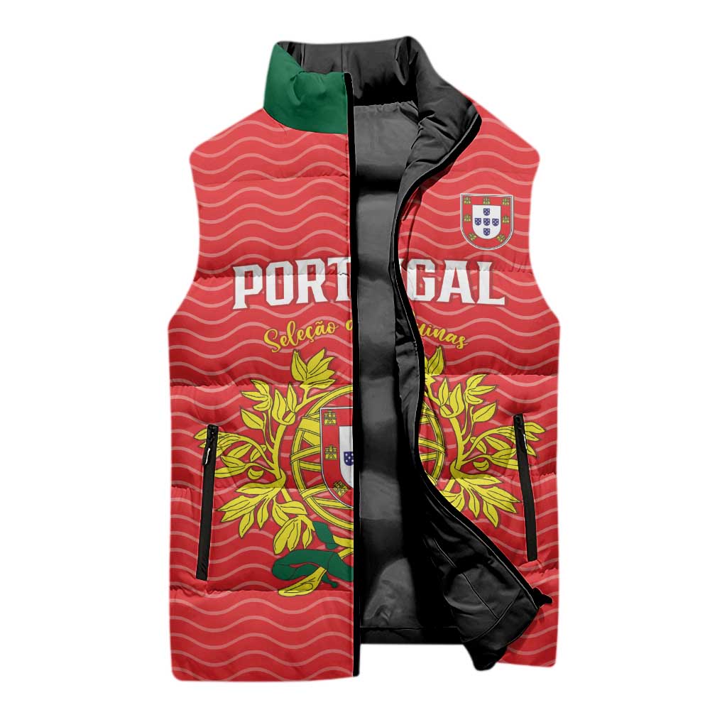 Custom Portugal Football 2026 Sleeveless Puffer Jacket Team of the Quincunxes - Wonder Print Shop