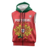 Custom Portugal Football 2026 Sleeveless Zip Hoodie Team of the Quincunxes - Wonder Print Shop