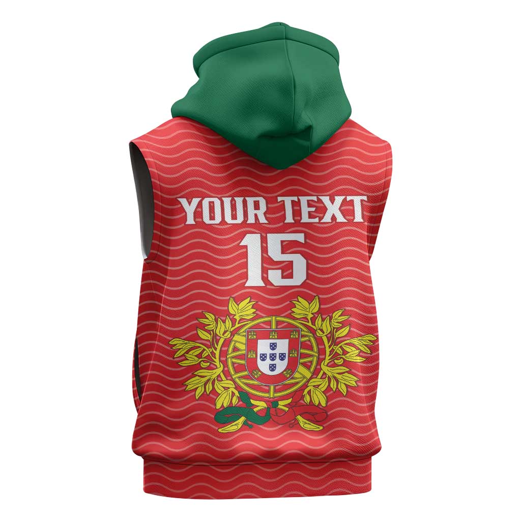 Custom Portugal Football 2026 Sleeveless Zip Hoodie Team of the Quincunxes - Wonder Print Shop