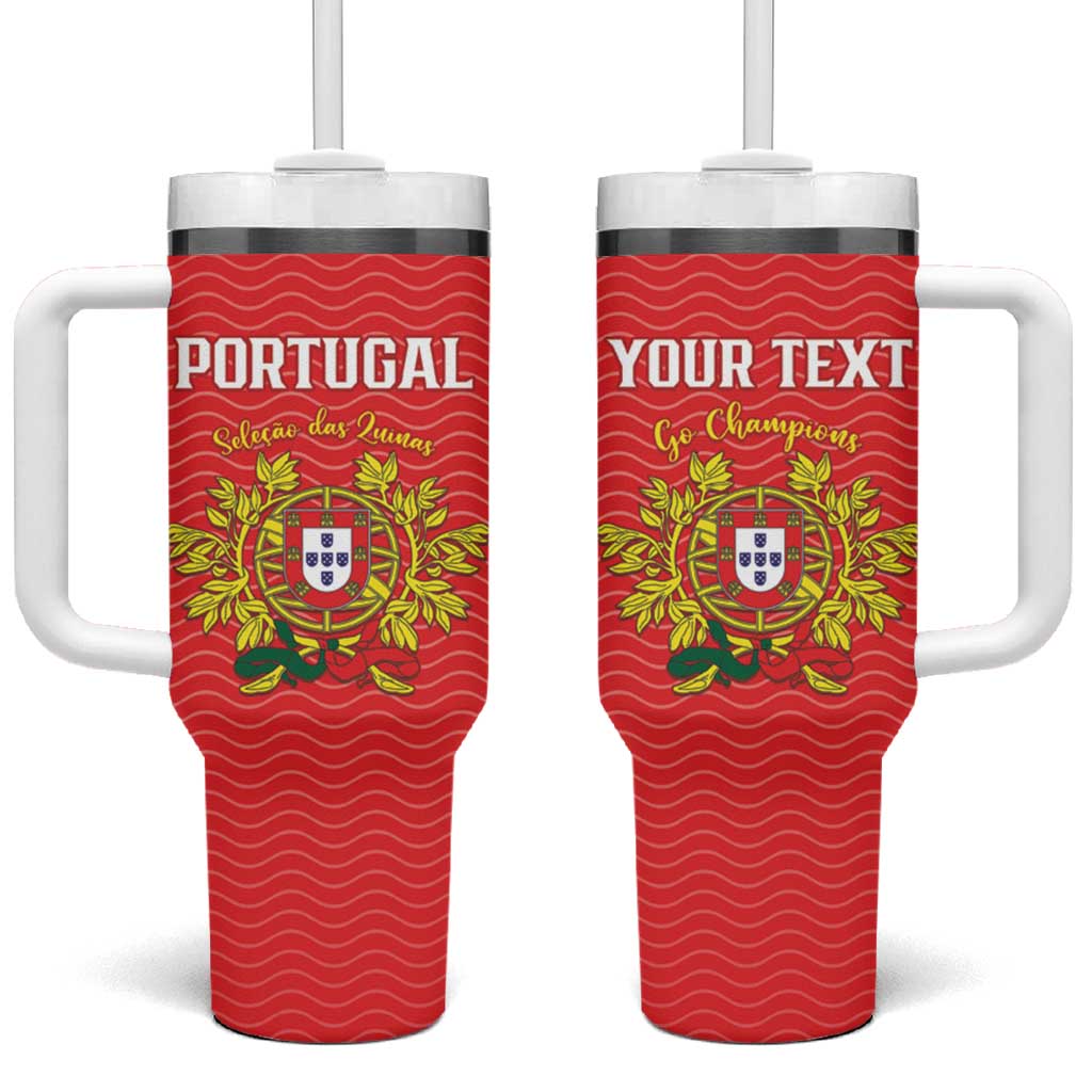 Custom Portugal Football 2026 Tumbler With Handle Team of the Quincunxes - Wonder Print Shop