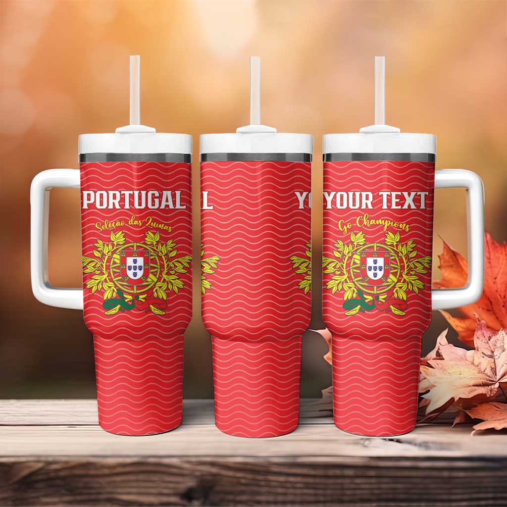 Custom Portugal Football 2026 Tumbler With Handle Team of the Quincunxes - Wonder Print Shop