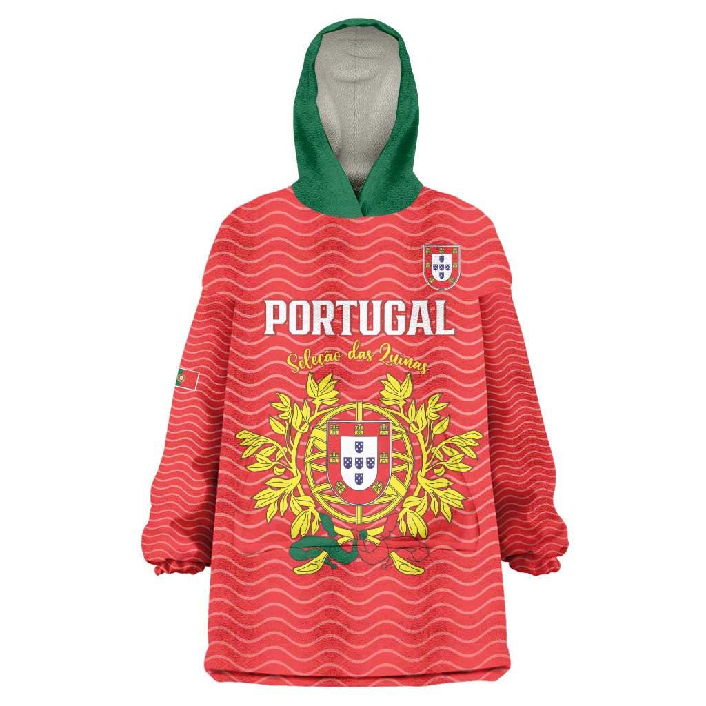 Custom Portugal Football 2026 Wearable Blanket Hoodie Team of the Quincunxes - Wonder Print Shop