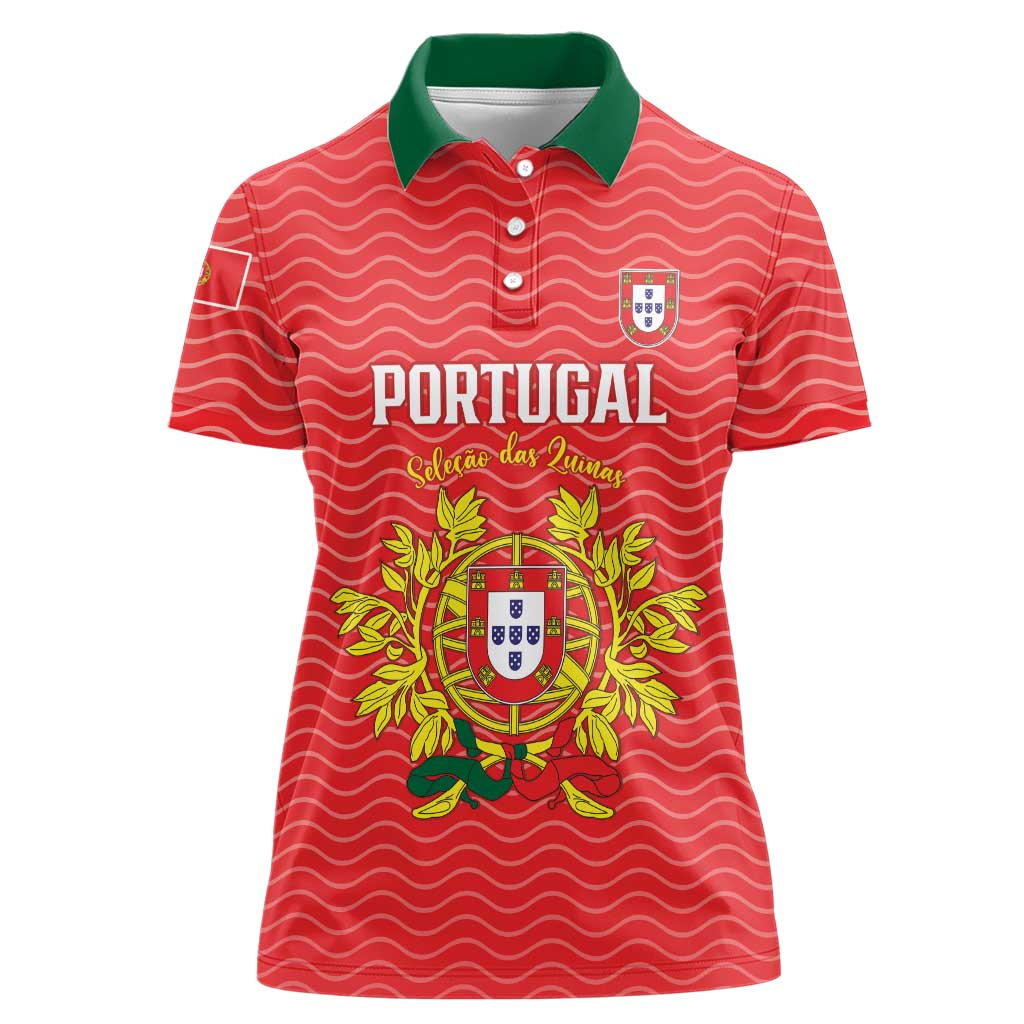 Custom Portugal Football 2026 Women Polo Shirt Team of the Quincunxes - Wonder Print Shop