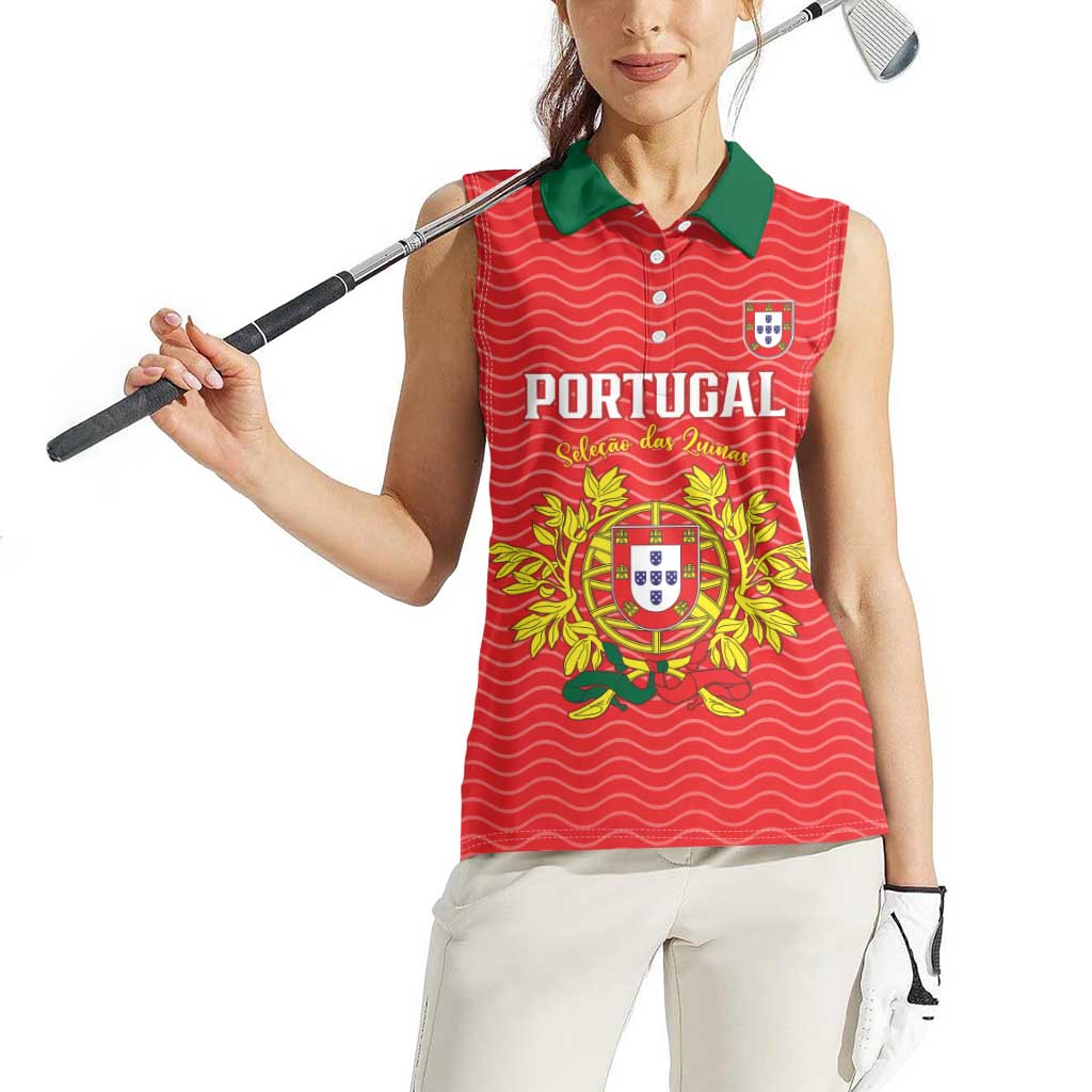 Custom Portugal Football 2026 Women Sleeveless Polo Shirt Team of the Quincunxes - Wonder Print Shop
