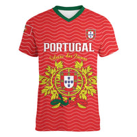 Custom Portugal Football 2026 Women V-Neck T-Shirt Team of the Quincunxes - Wonder Print Shop