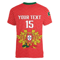 Custom Portugal Football 2026 Women V-Neck T-Shirt Team of the Quincunxes - Wonder Print Shop