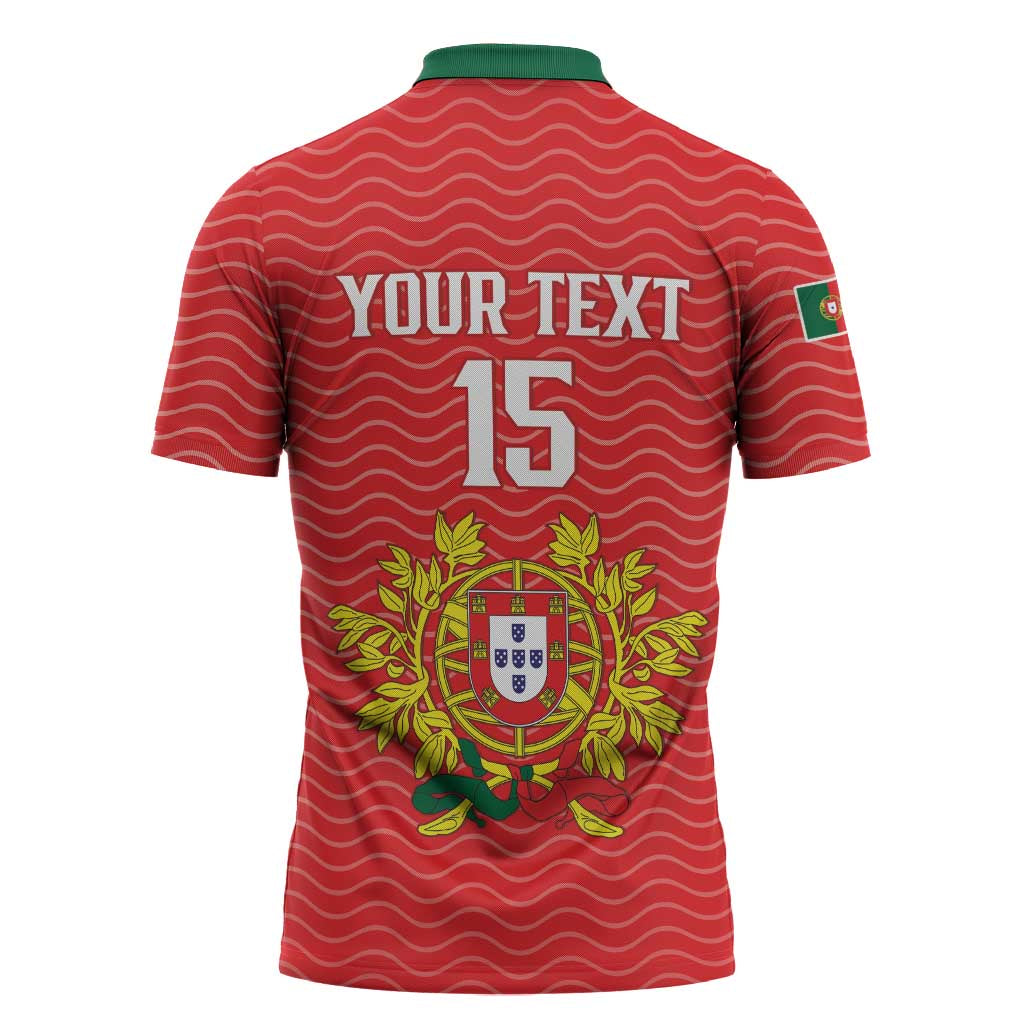 Custom Portugal Football 2026 Zipper Polo Shirt Team of the Quincunxes - Wonder Print Shop