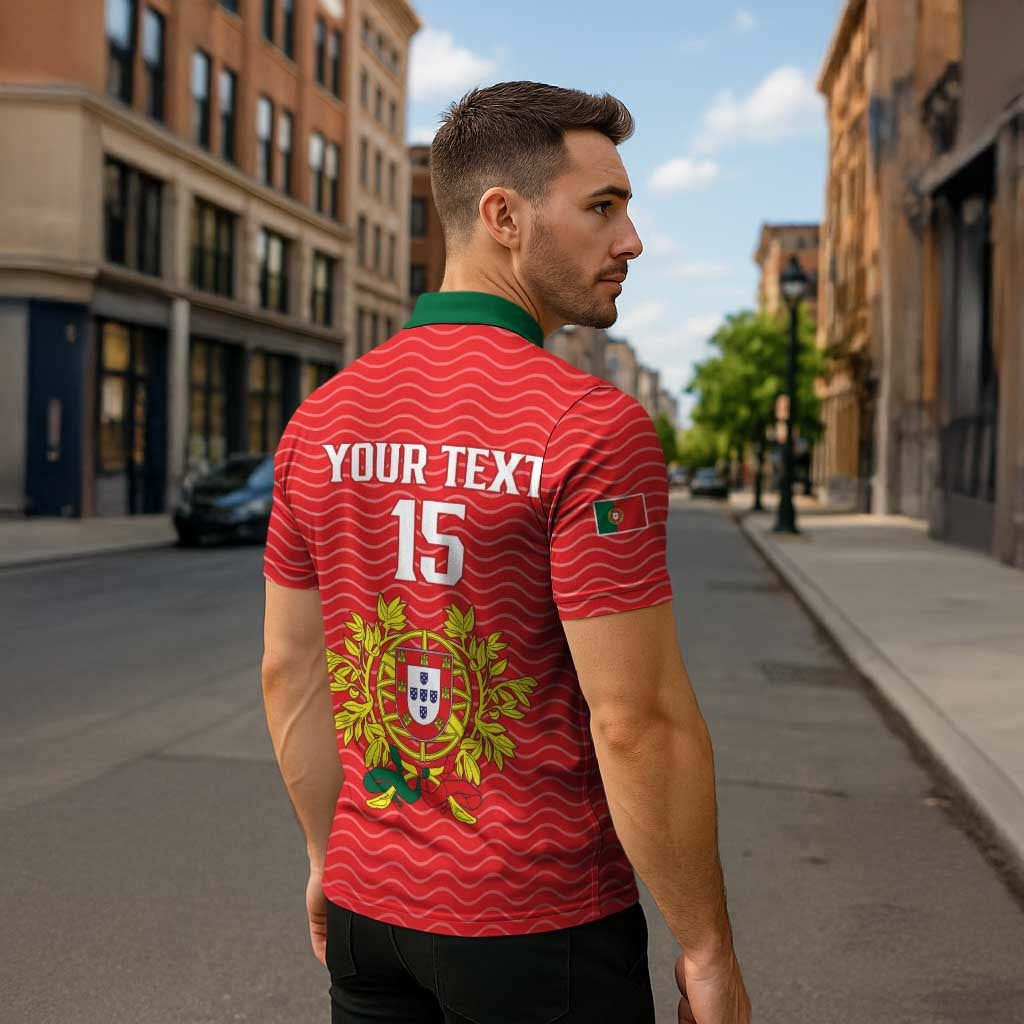Custom Portugal Football 2026 Zipper Polo Shirt Team of the Quincunxes - Wonder Print Shop