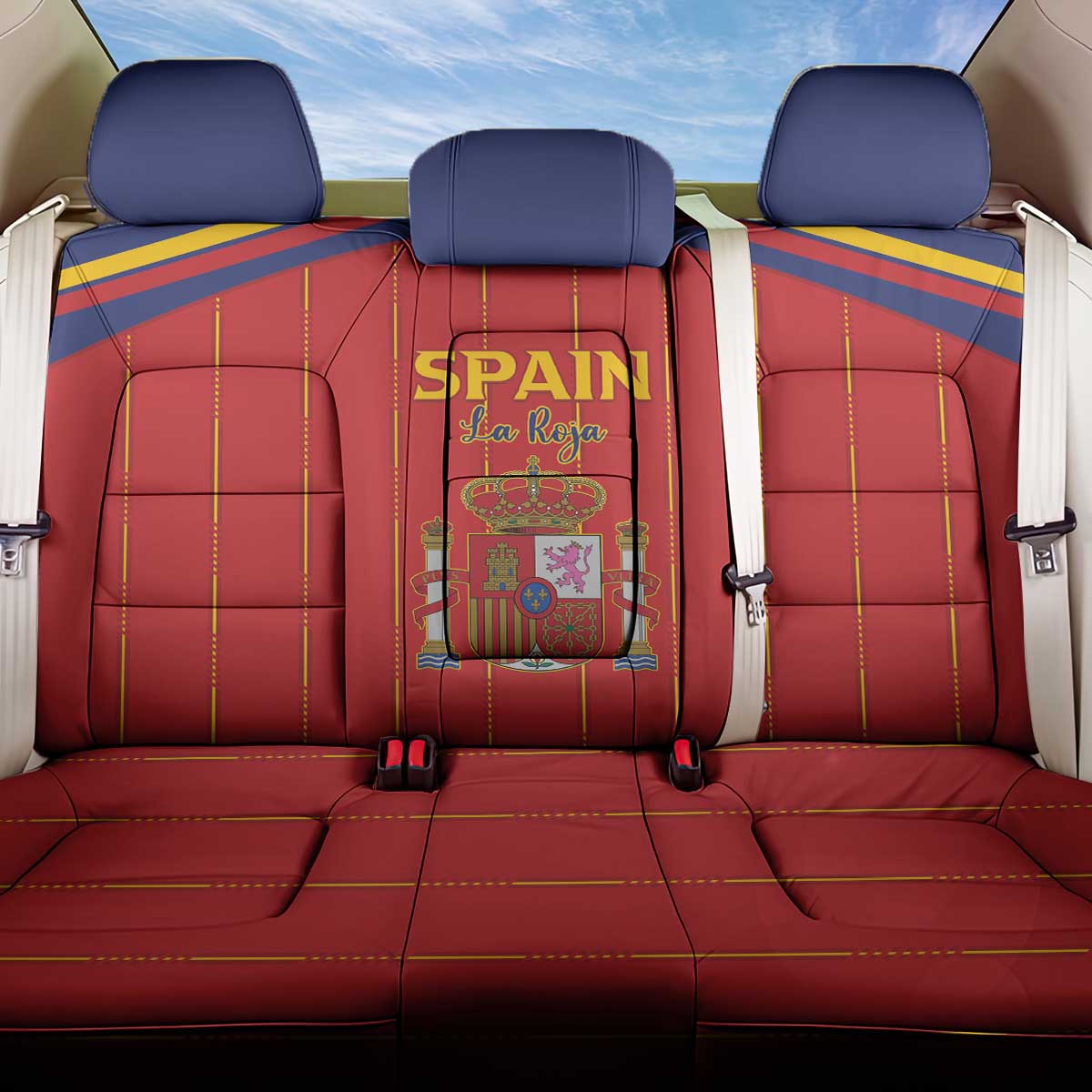 Spain Football 2026 Back Car Seat Cover Go Champions La Roja - Wonder Print Shop