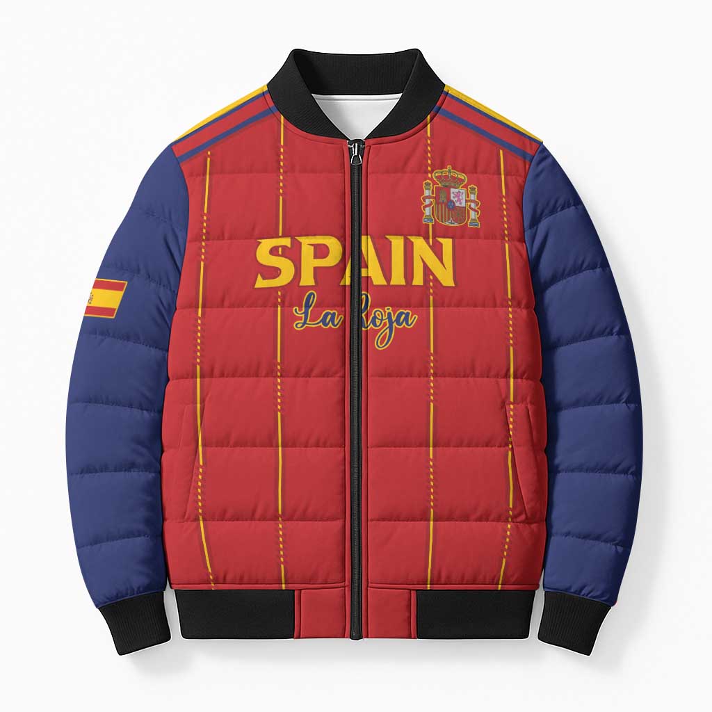 Custom Spain Football 2026 Bomber Puffer Jacket Go Champions La Roja - Wonder Print Shop