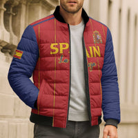 Custom Spain Football 2026 Bomber Puffer Jacket Go Champions La Roja - Wonder Print Shop