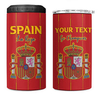 Custom Spain Football 2026 4 in 1 Can Cooler Tumbler Go Champions La Roja - Wonder Print Shop