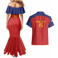 Custom Spain Football 2026 Couples Matching Mermaid Dress and Hawaiian Shirt Go Champions La Roja - Wonder Print Shop