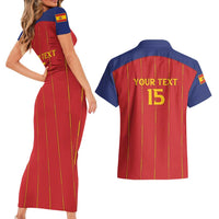 Custom Spain Football 2026 Couples Matching Short Sleeve Bodycon Dress and Hawaiian Shirt Go Champions La Roja - Wonder Print Shop