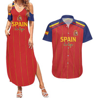Custom Spain Football 2026 Couples Matching Summer Maxi Dress and Hawaiian Shirt Go Champions La Roja - Wonder Print Shop
