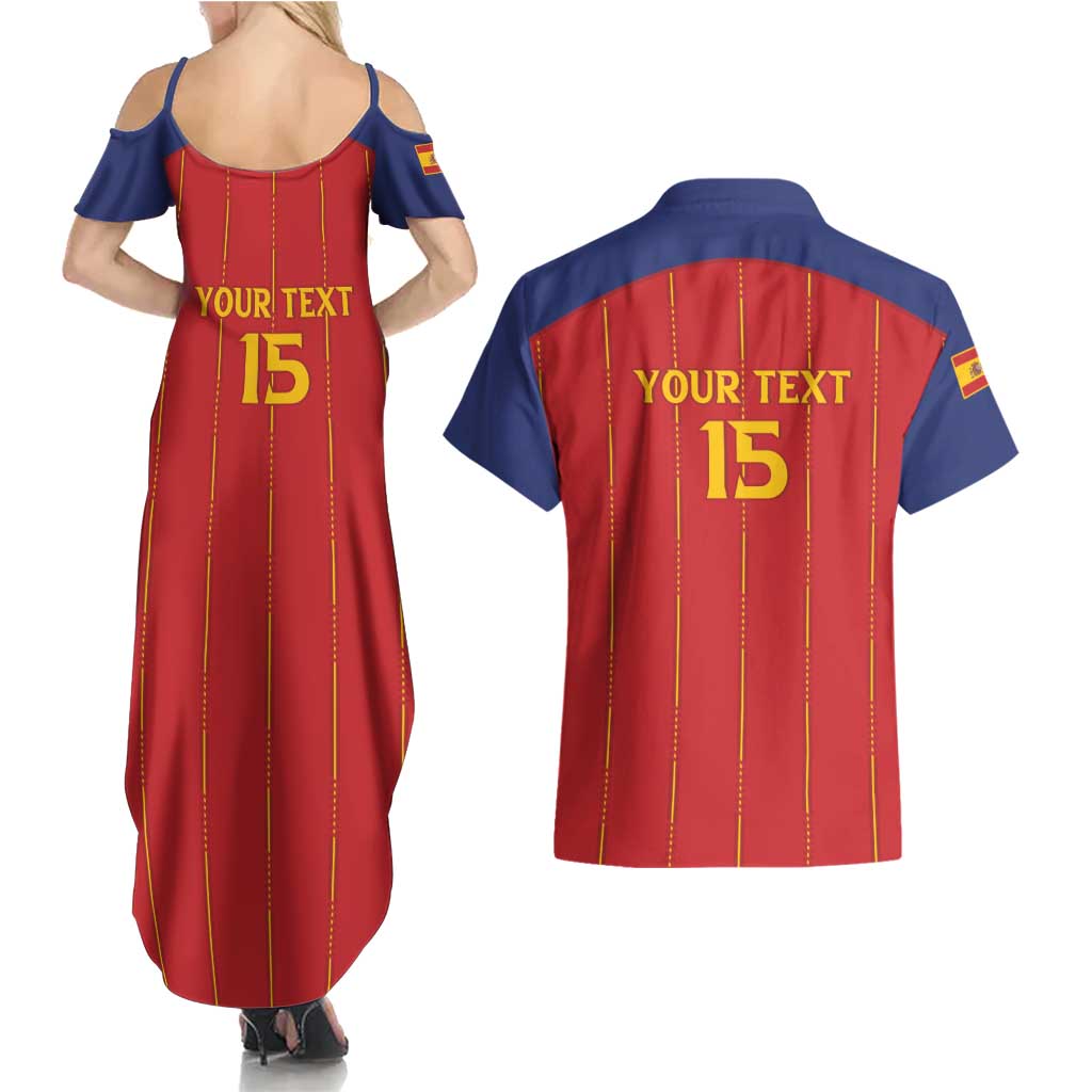 Custom Spain Football 2026 Couples Matching Summer Maxi Dress and Hawaiian Shirt Go Champions La Roja - Wonder Print Shop