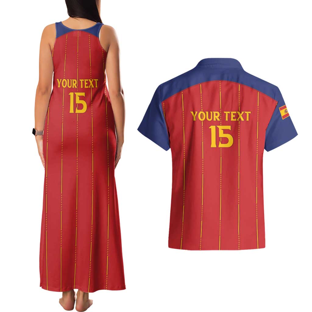 Custom Spain Football 2026 Couples Matching Tank Maxi Dress and Hawaiian Shirt Go Champions La Roja - Wonder Print Shop