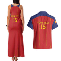 Custom Spain Football 2026 Couples Matching Tank Maxi Dress and Hawaiian Shirt Go Champions La Roja - Wonder Print Shop