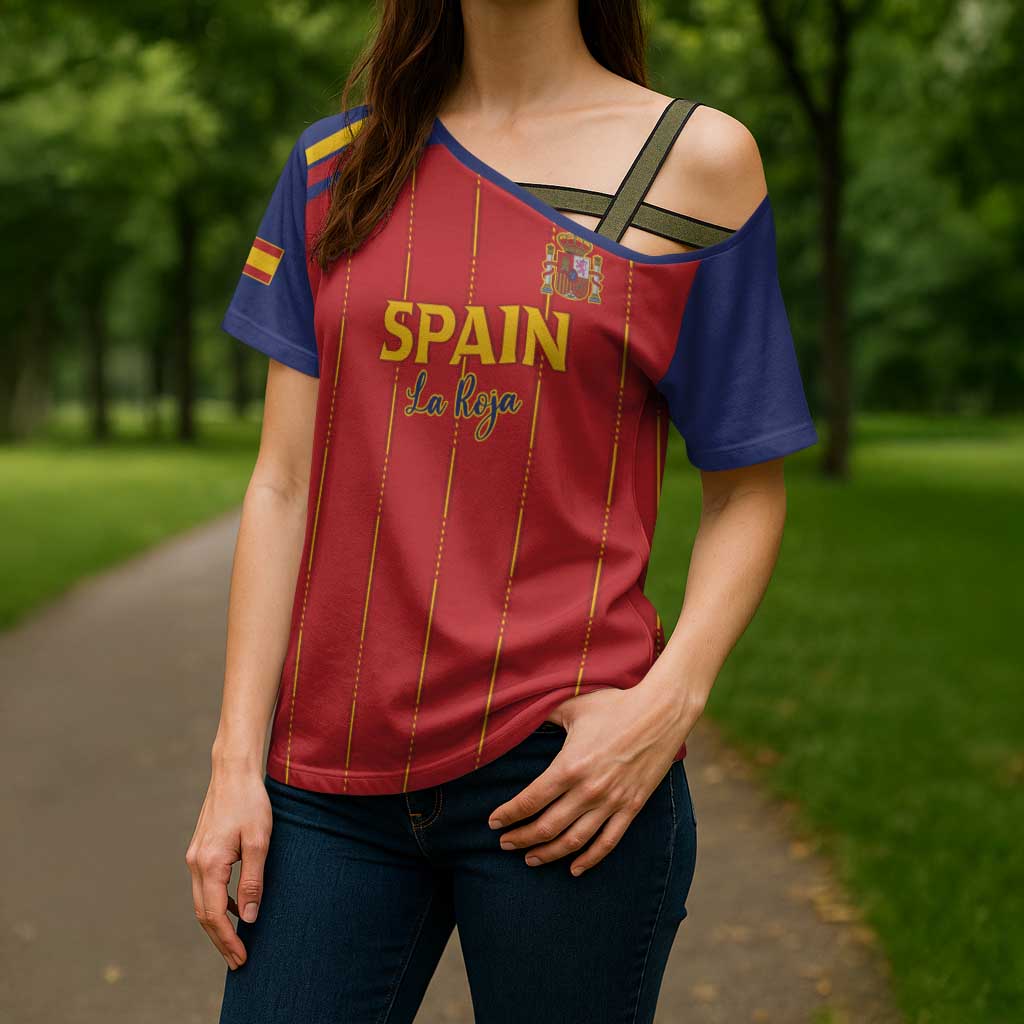 Custom Spain Football 2026 Cross Shoulder Shirt Go Champions La Roja - Wonder Print Shop