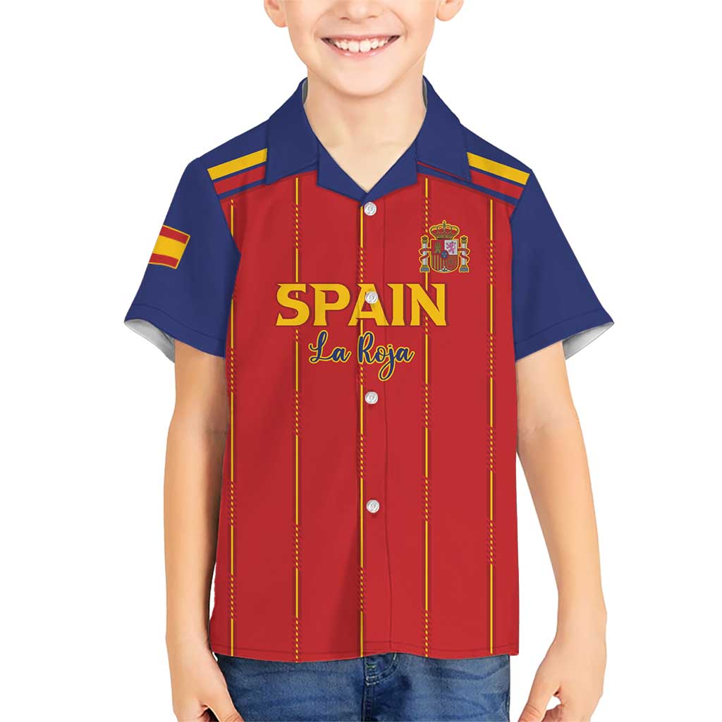 Custom Spain Football 2026 Family Matching Off Shoulder Short Dress and Hawaiian Shirt Go Champions La Roja - Wonder Print Shop