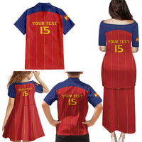 Custom Spain Football 2026 Family Matching Puletasi and Hawaiian Shirt Go Champions La Roja - Wonder Print Shop