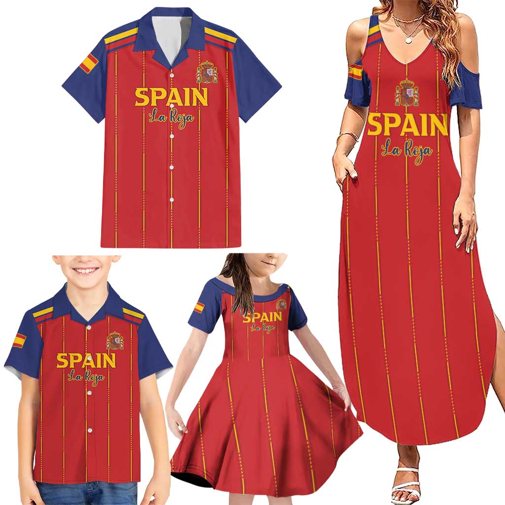 Custom Spain Football 2026 Family Matching Summer Maxi Dress and Hawaiian Shirt Go Champions La Roja - Wonder Print Shop
