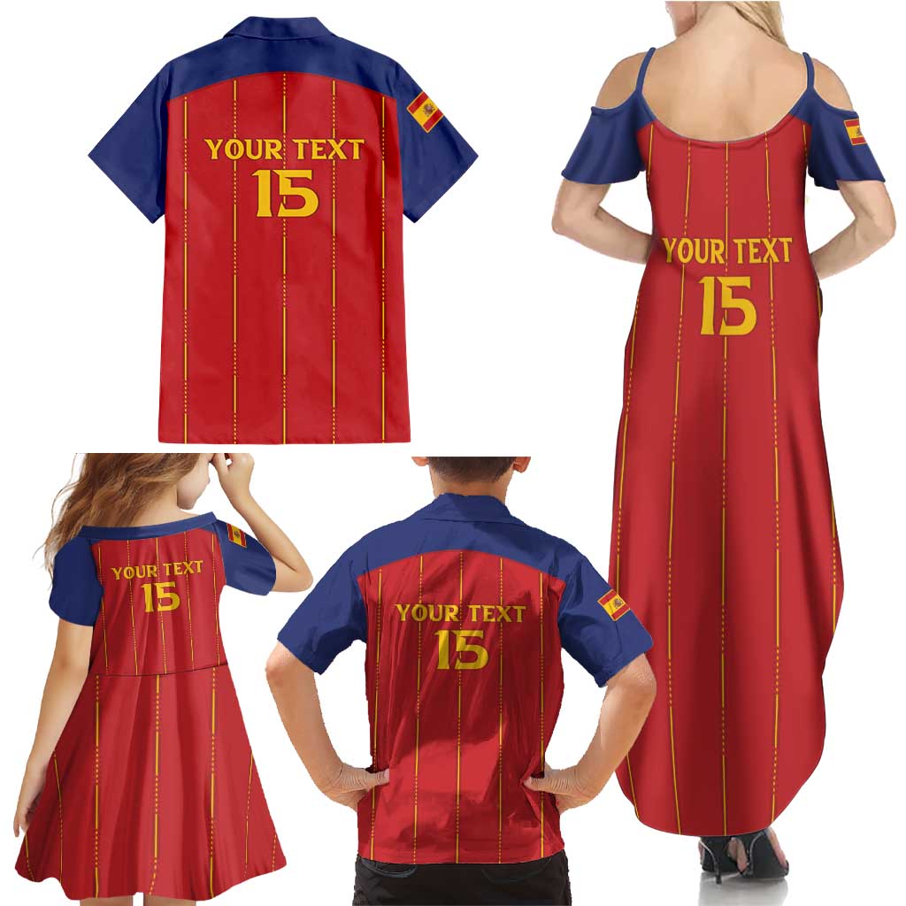Custom Spain Football 2026 Family Matching Summer Maxi Dress and Hawaiian Shirt Go Champions La Roja - Wonder Print Shop